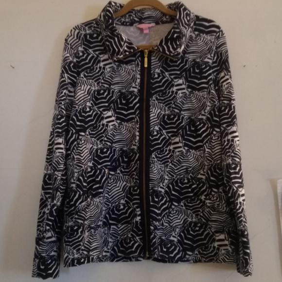 Leona Lilly pulitzer zip up sweater sz L - Picture 3 of 7